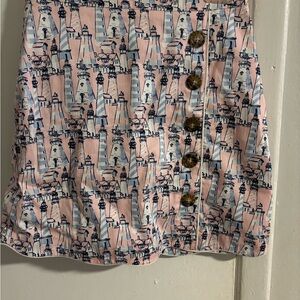 Lauren James Pink Nautical Print Pencil Skirt
